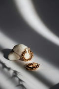 Sculpted gold-plated hoop